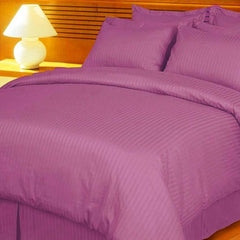 Satin Stripe Duvet Cover - 300 TC Purple