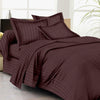 Bed Sheets with Stripes 200 Thread count - Chocolate Brown - 1