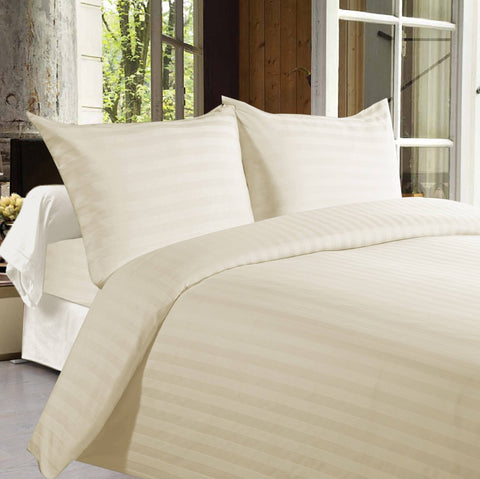 Bed sheets with Stripes 350 Thread count - Off White - 1