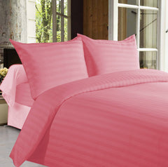 Hotel Quality Bed Sheets - Bed Sheets With Stripes 350 Thread Count - Pink