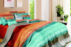Luxury Bed Sheet Set - Turquoise and Red