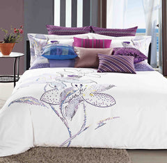 Premium Bed Sheets - Luxury Bed Sheet Set White Floral Art Collection
