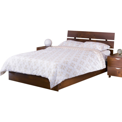 Teak Wood Bed With Slit Headboard - Lomiges - 1