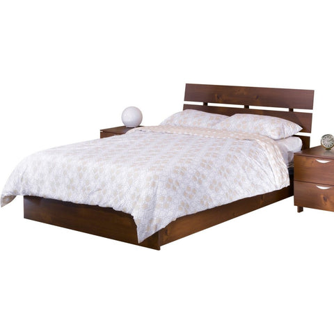 Teak Wood Bed With Slit Headboard - Lomiges - 5