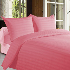 Satin Stripe Duvet Cover - 300 TC Dusty Rose