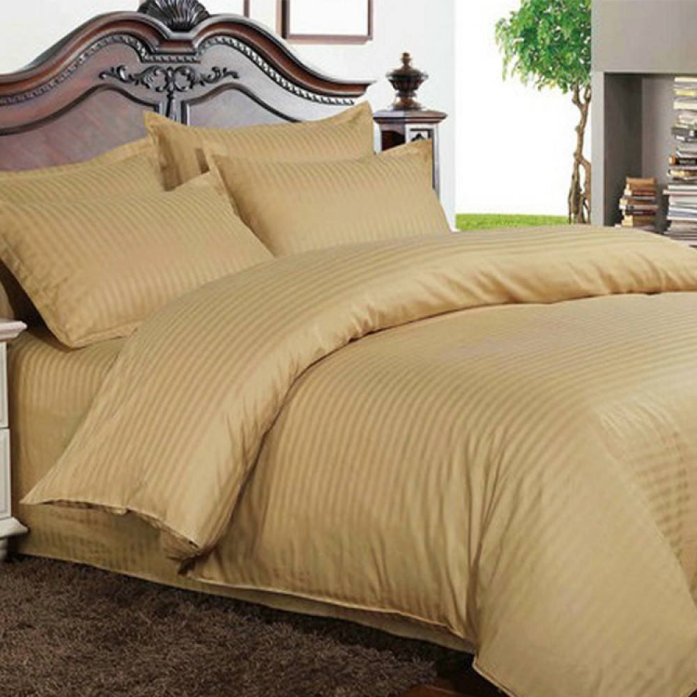 Bed Sheets with Stripes 200 Thread count - Camel - large - 1