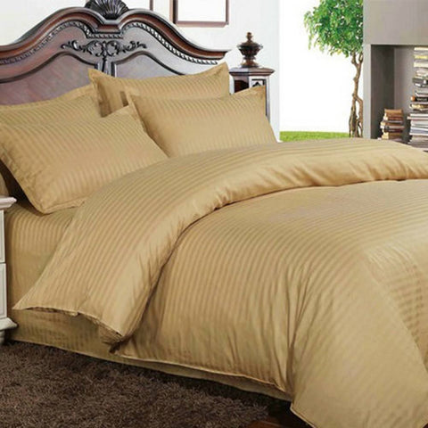 Bed Sheets with Stripes 200 Thread count - Camel - 1