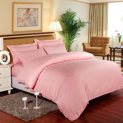 पट्टियों के साथ बिस्तर की चादरें 200 थ्रेड काउंट - गुलाबी