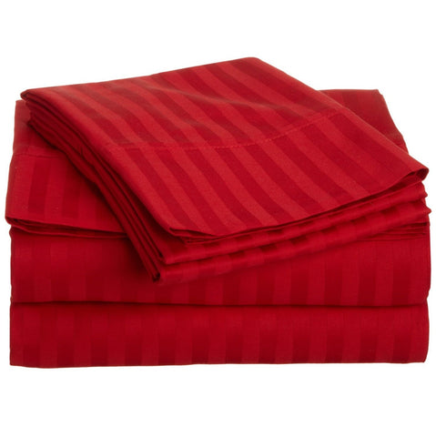 Bed Sheets with Stripes 200 Thread count - Red - 1