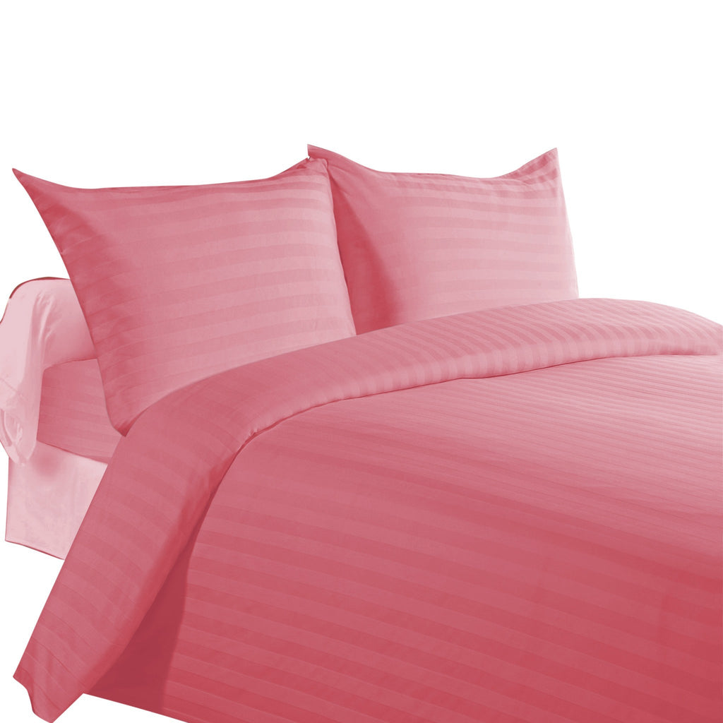 Bed Sheets with Stripes 300 Thread count - Dusty Rose - large - 1