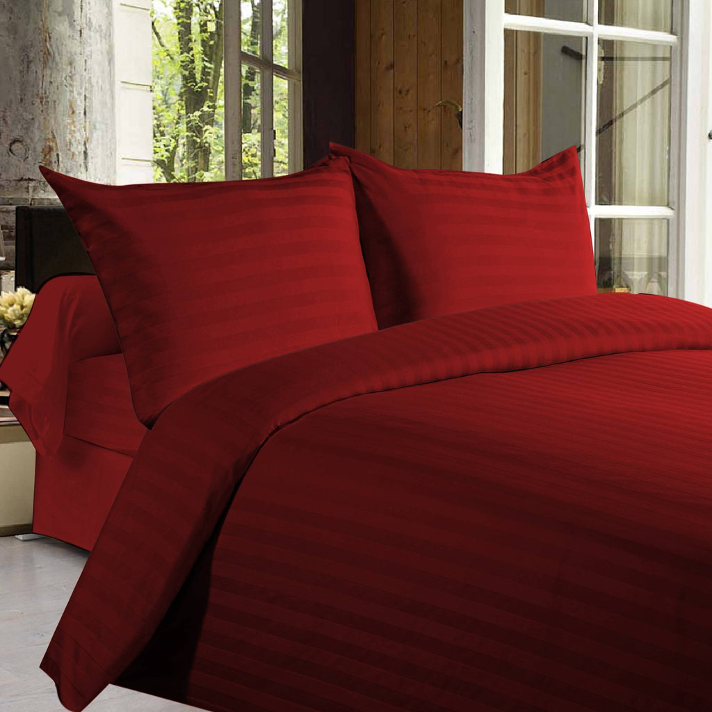 Bed sheets with Stripes 350 Thread count - Red - large - 1
