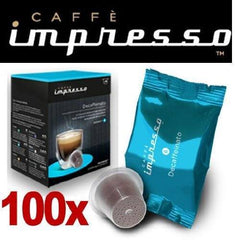 Nespresso Coffee Capsules - Impresso Coffee Pods Decaffeinato - 100 Pc