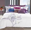Luxury Bed Sheet Set White Floral Art Collection - 1