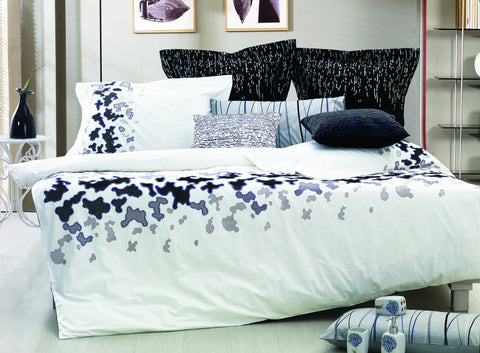 Nirvana Bed Sheet Set White and Black Abstract - 1