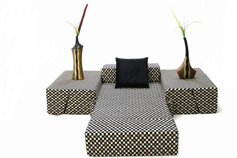 Sofa cum Adjustable Bed Black - Pyramid - 1