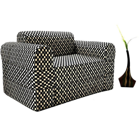 Sofa cum Adjustable Bed Black - Round - 2