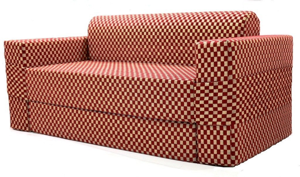 Sofa cum Adjustable Bed Red - Flat - large - 3