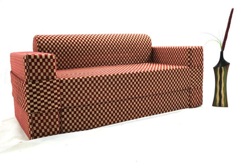 Sofa cum Adjustable Bed Red - Flat - 5